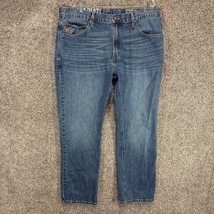 Ariat M2 Relaxed Bootcut Jeans Mens 38x32 Blue Denim Western Cowboy‎ Work Rodeo
